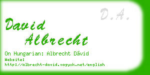 david albrecht business card